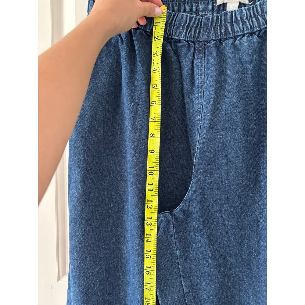 Woman Within Elastic Waist Wide Leg Denim Jeans Women’s 18W Tall Pull On Blue - Picture 6 of 7